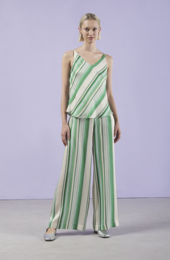 Ottod'Ame calça Riscas Viscose