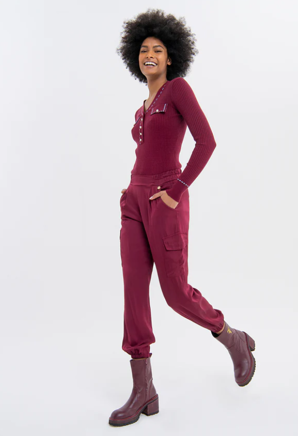 Fracomina satin cargo pants