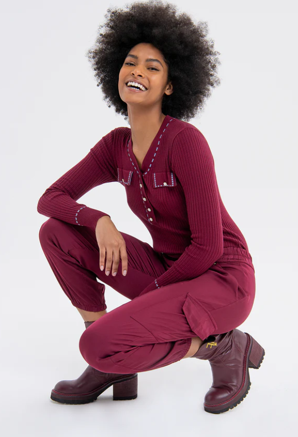 Fracomina satin cargo pants