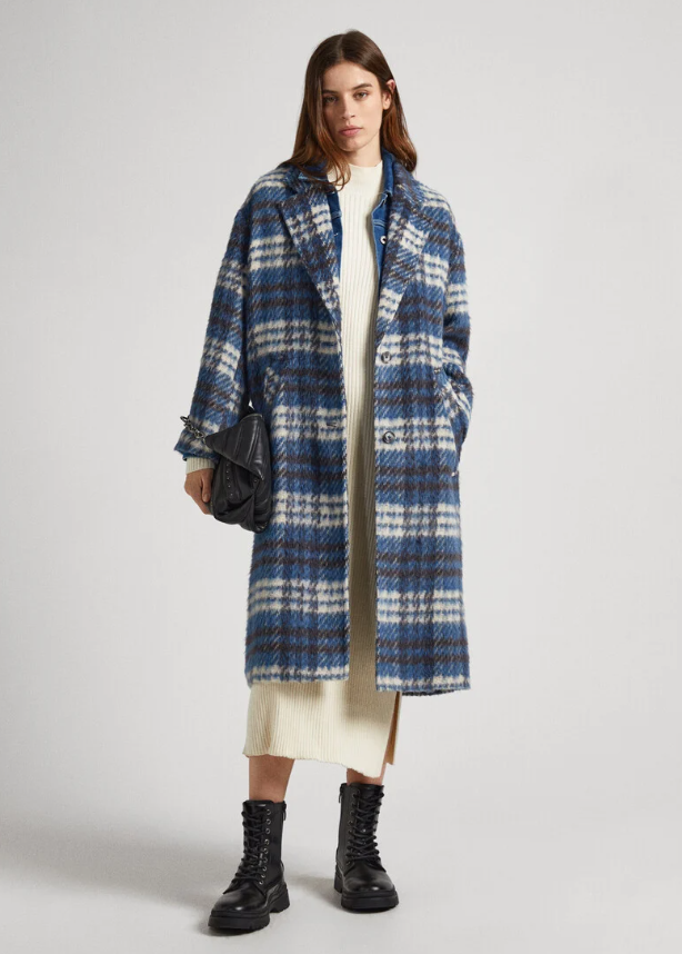 Pepe Jeans Casaco Comprido Xadrez - vista frontal