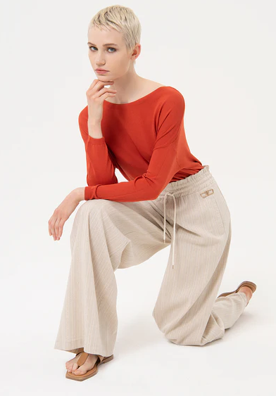 Fracomina palazzo pants with lurex