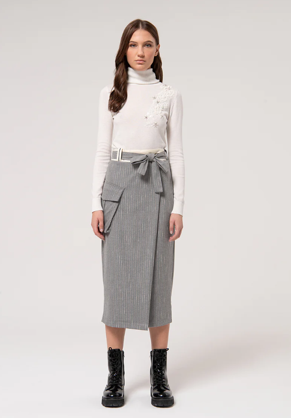 Fracomina Saia risca giz