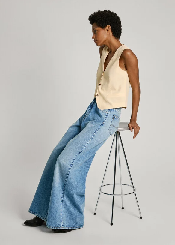 Pepe Jeans Calça Ganga Wide Leg UHW