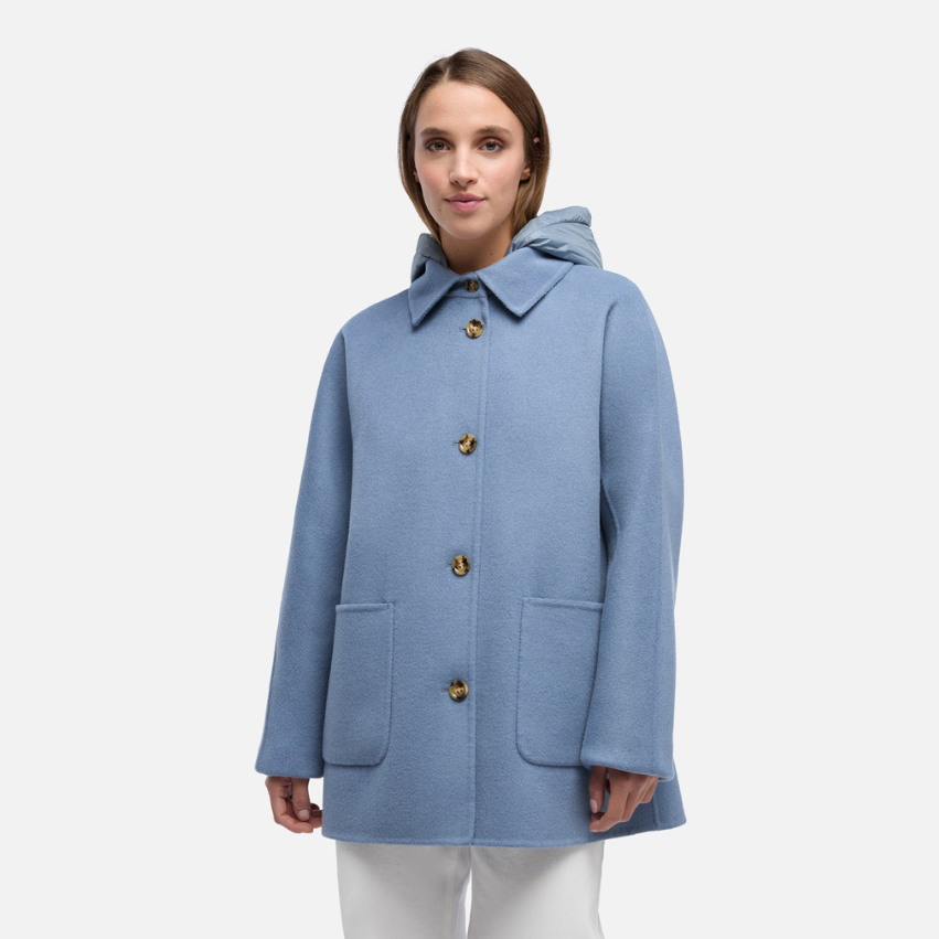 Geox Casaco Médio com Capuz Almofadado Removível