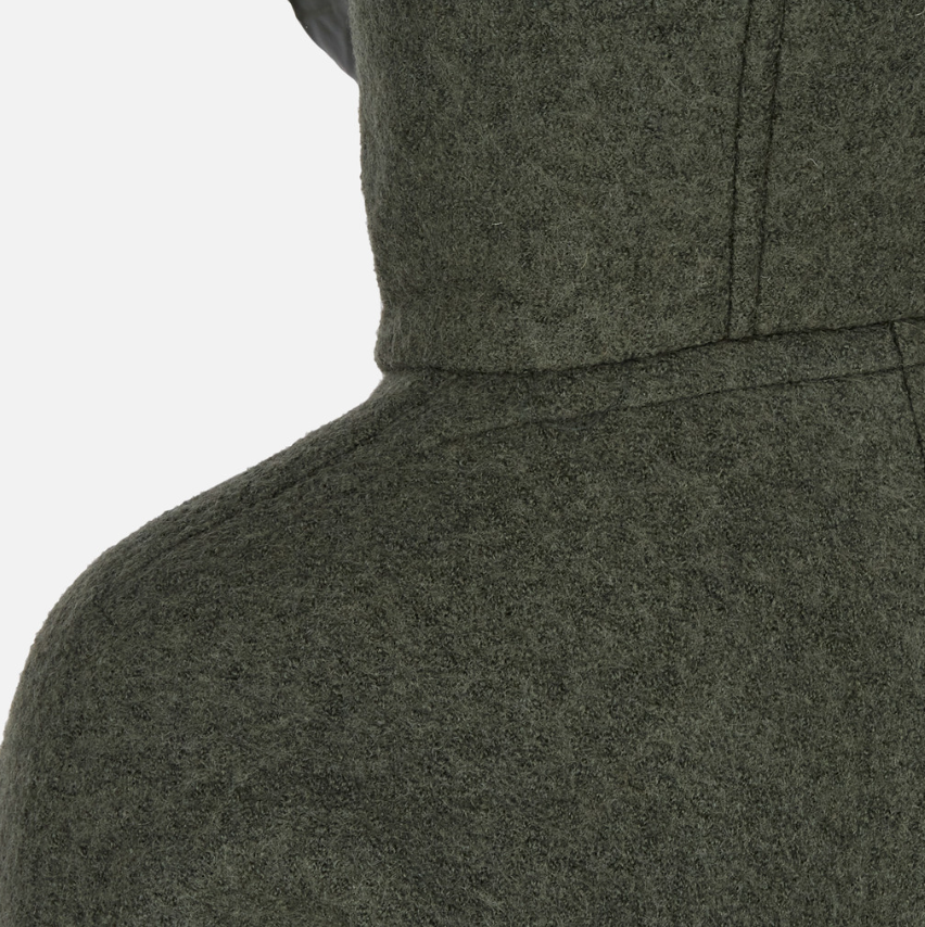 Geox Parka Comprida em Lã Cozida com Cintura Ajustável Verde Azeitona