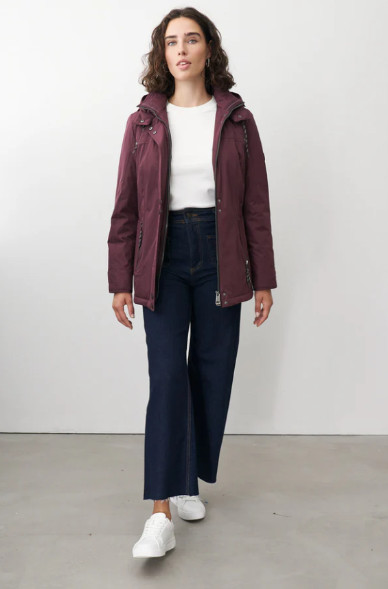 Parka Lebek repelente à água com gola alta e capuz