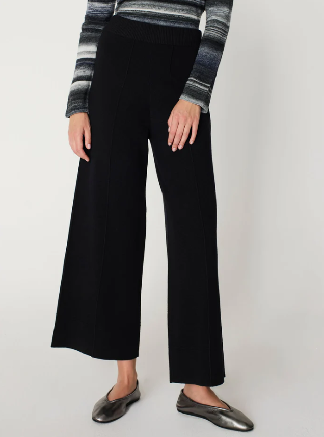 Escorpion Calças de Malha Pretas com Cintura Elástica