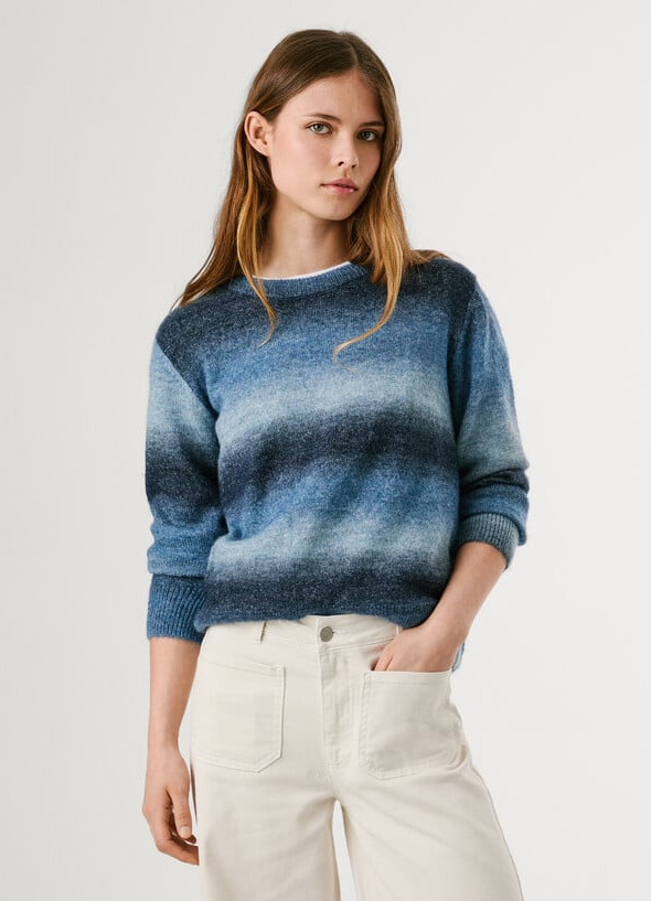 Pepe Jeans Camisola de Malha às Riscas Degradé - vista frontal