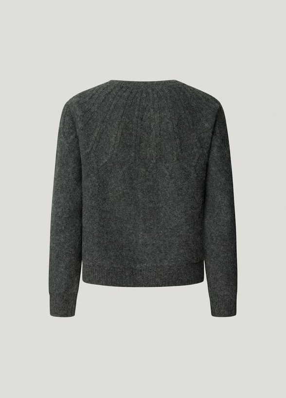 Pepe Jeans Casaco de malha com gola redonda