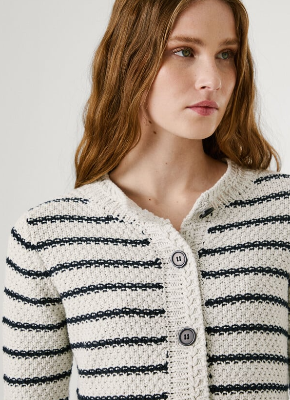 Pepe Jeans Cardigan às riscas com botões