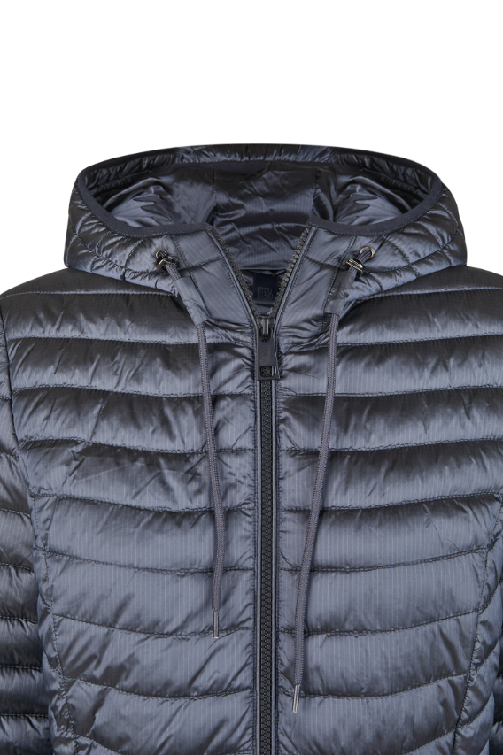 Casaco Acolchoado Barbara Lebek com Capuz Azul Denim