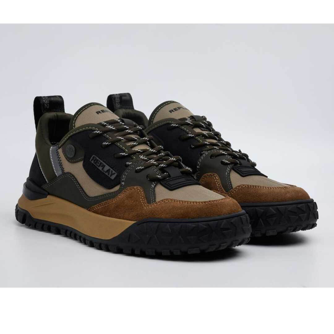 Ténis Replay Blix em pele sintética com sola robusta