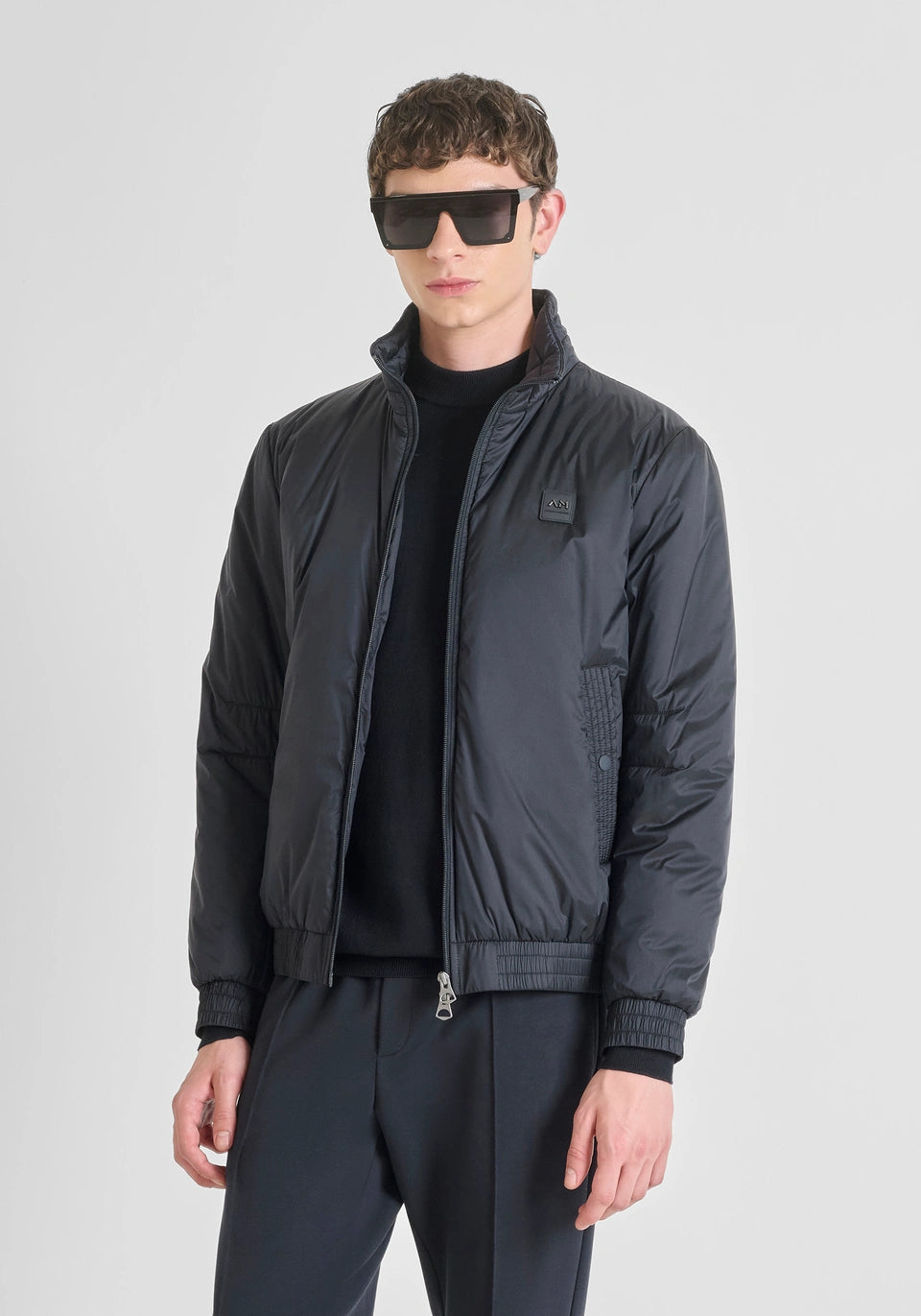 Blusão Bomber Antony Morato em Nylon Brilhante com Forro Ecológico