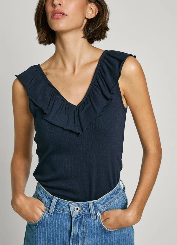 Pepe Jeans Top canelado - detalhe