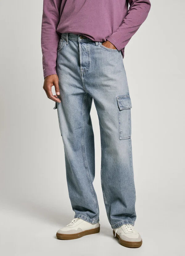 Calças Cargo Pepe Jeans cinza - vista frontal