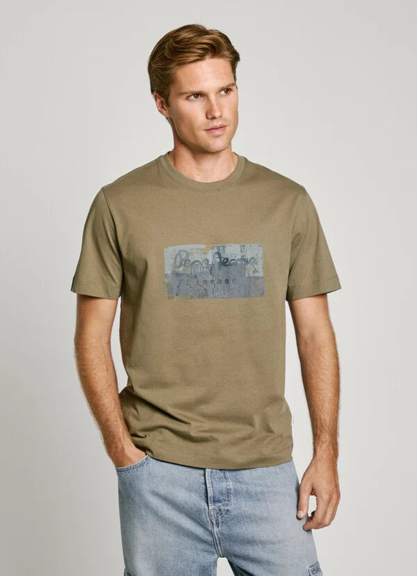 T-shirt Pepe Jeans com Logo verde 32 - vista frontal