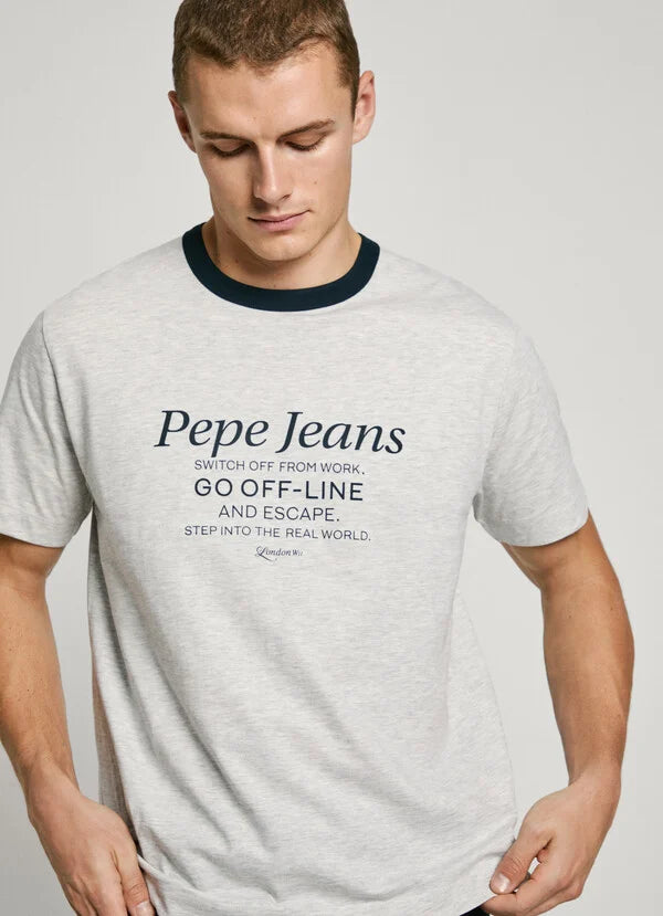 T-shirt Pepe Jeans com Logo - detalhe