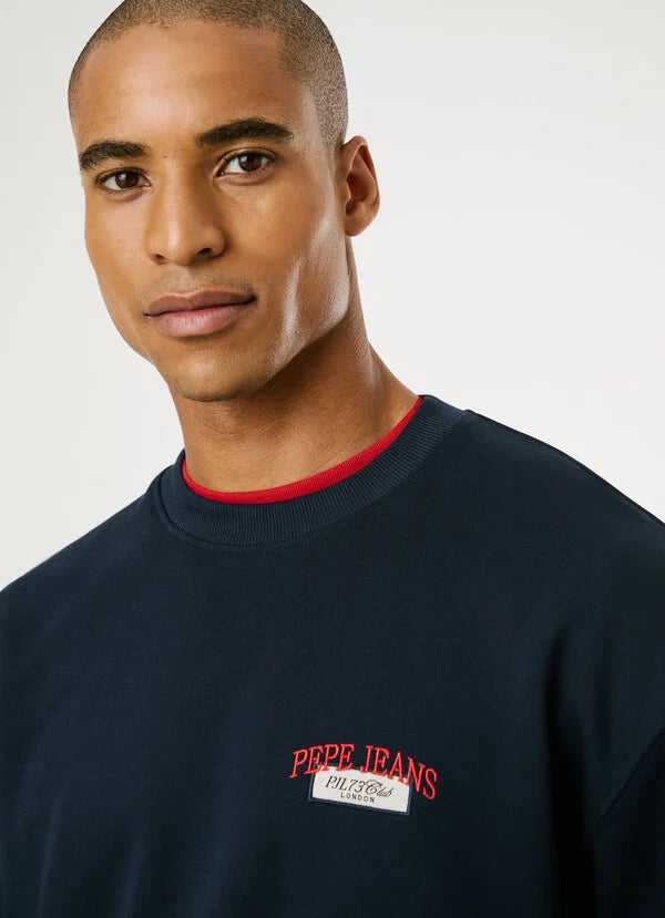 Sweatshirt Pepe Jeans Logo Bordado - Regular Fit - detalhe