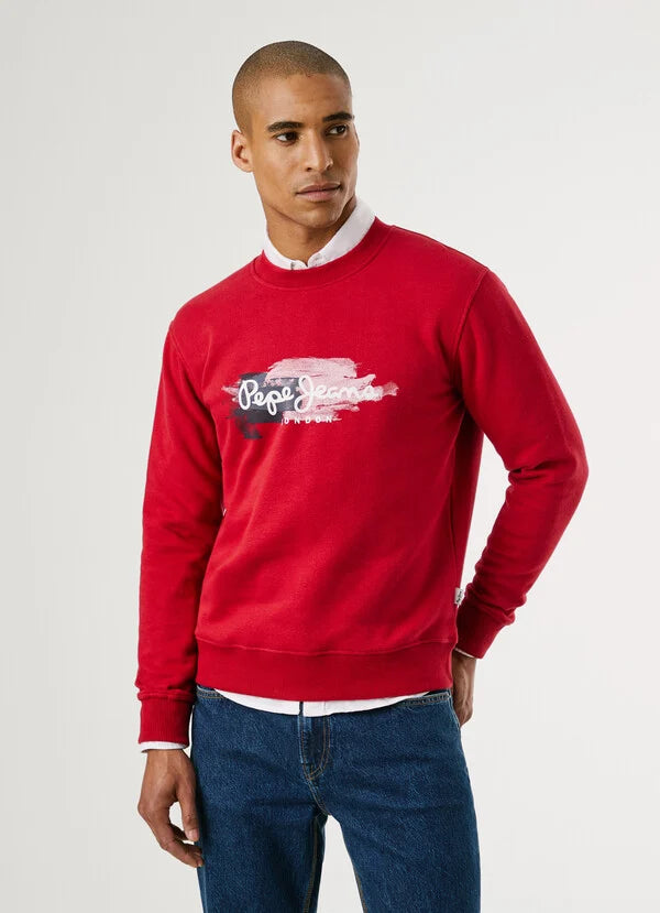 Sweatshirt Pepe Jeans Logo Estampado - Regular Fit vermelho 12 - vista frontal
