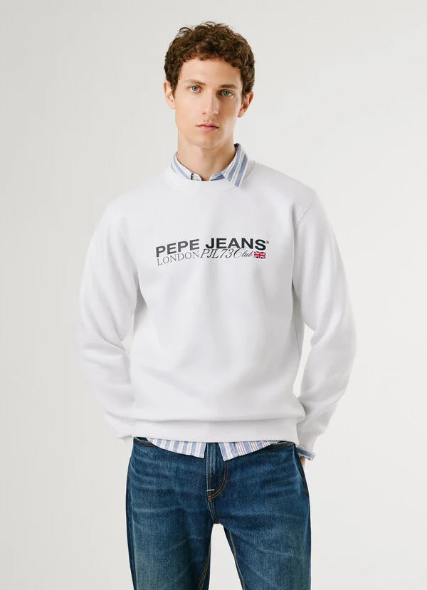 Sweatshirt Pepe Jeans Logo Estampado - Regular Fit branco 29 - vista frontal