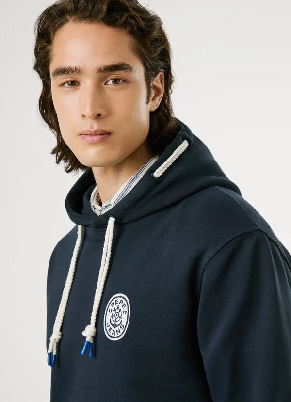 Hoodie Pepe Jeans com Capuz - Logo Bordado - detalhe