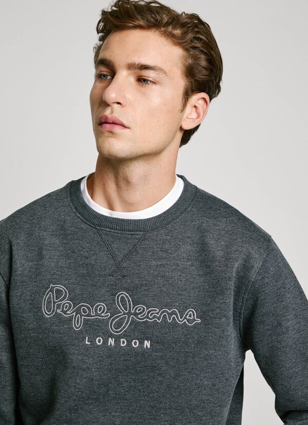 Sweatshirt Pepe Jeans Logo Bordado - Regular Fit - detalhe