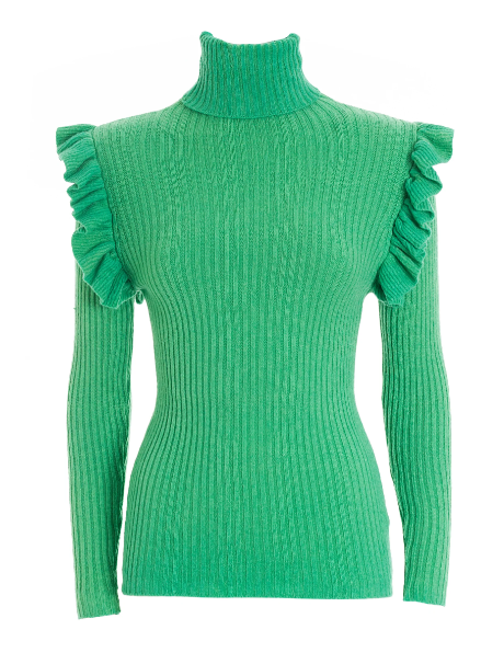 Fracomina Knit High Neck with Ruffle