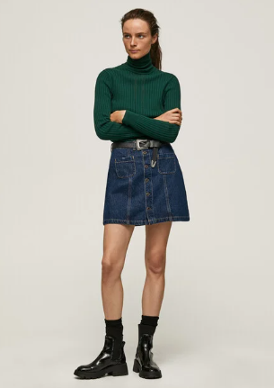 Pepe Jeans malha canelada gola alta