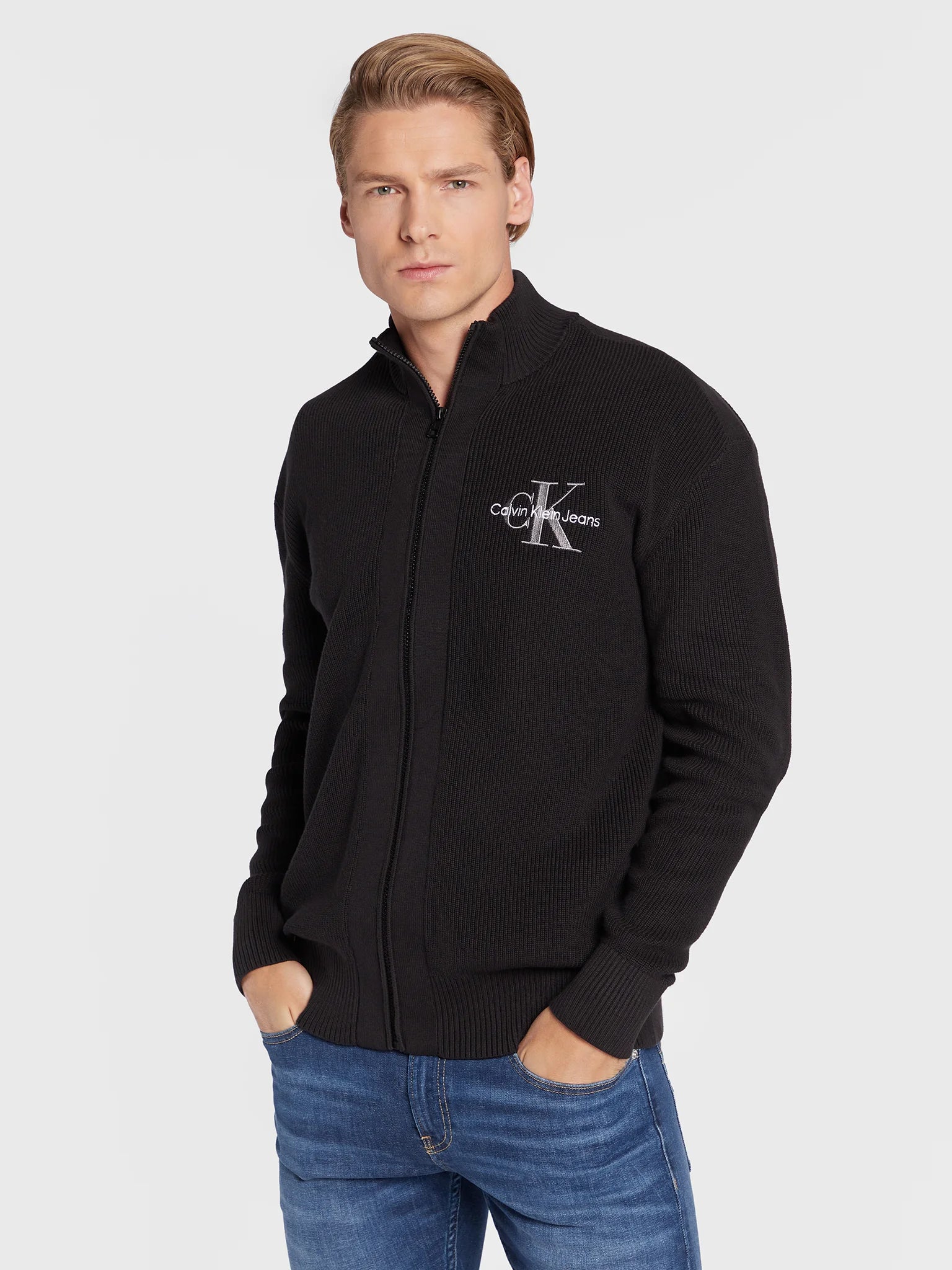 Blusão de Malha Calvin Klein com Fecho